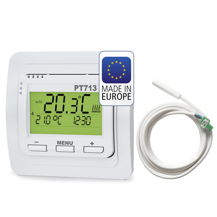 Elektrobock Digitaler Raumthermostat für Fussbodenheizung, PT713 Ei