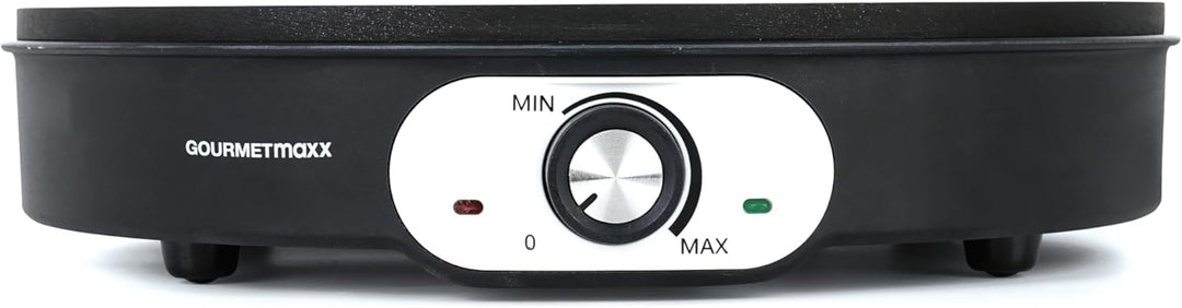 GOURMETmaxx Crepe Maker 1200W schwarz inkl. Teig-Verteiler & Crêpe-Wender