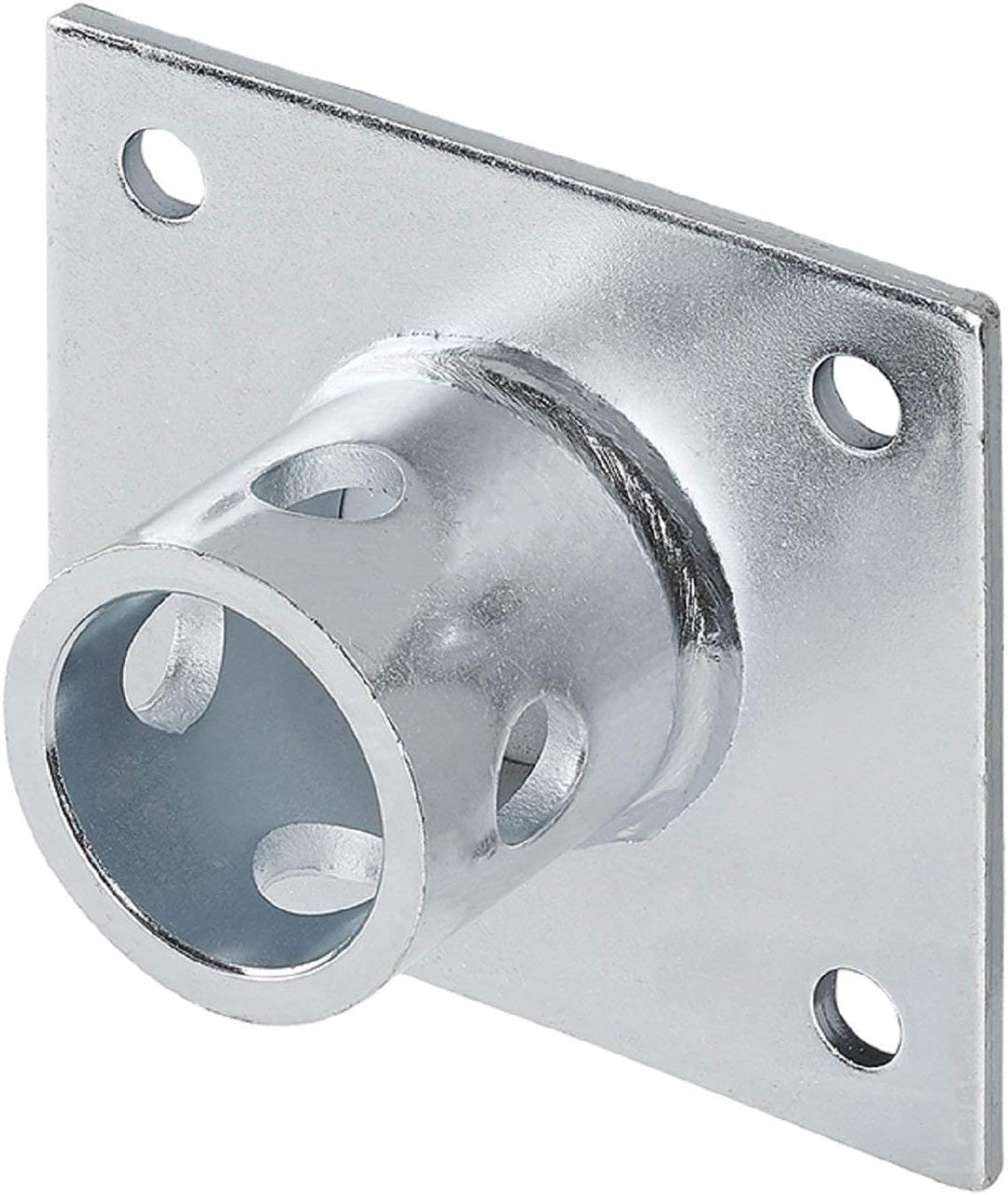 Preiswert & Gut 2X Halterung für Abstellstütze Silber – 115x100 mm Ø 51 mm 620 g Bohrungen Ø 10,5 mm