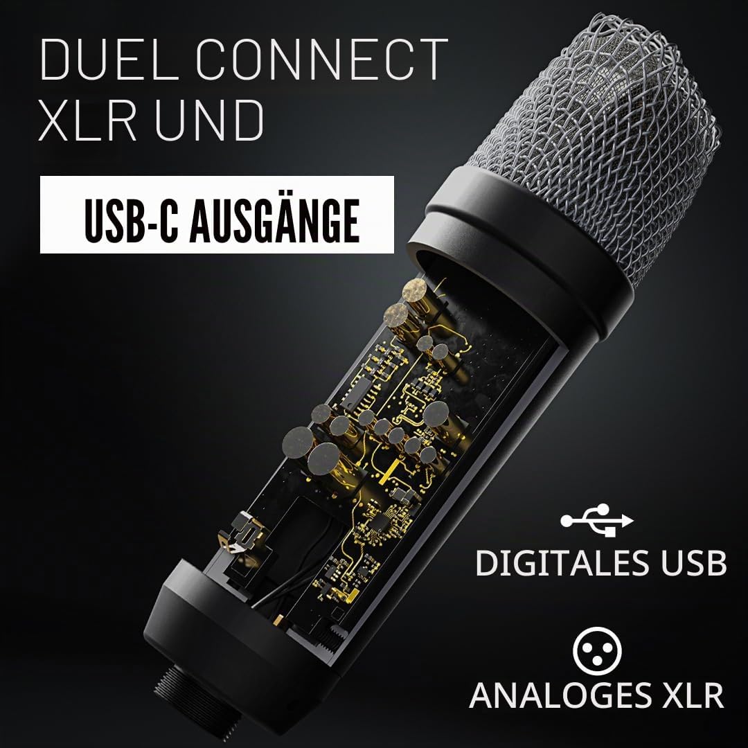 RØDE NT1 5. Generation Grossmembran-Kondensatormikrofon mit XLR- und USB-Ausgängen (Schwarz) &amp; Focus