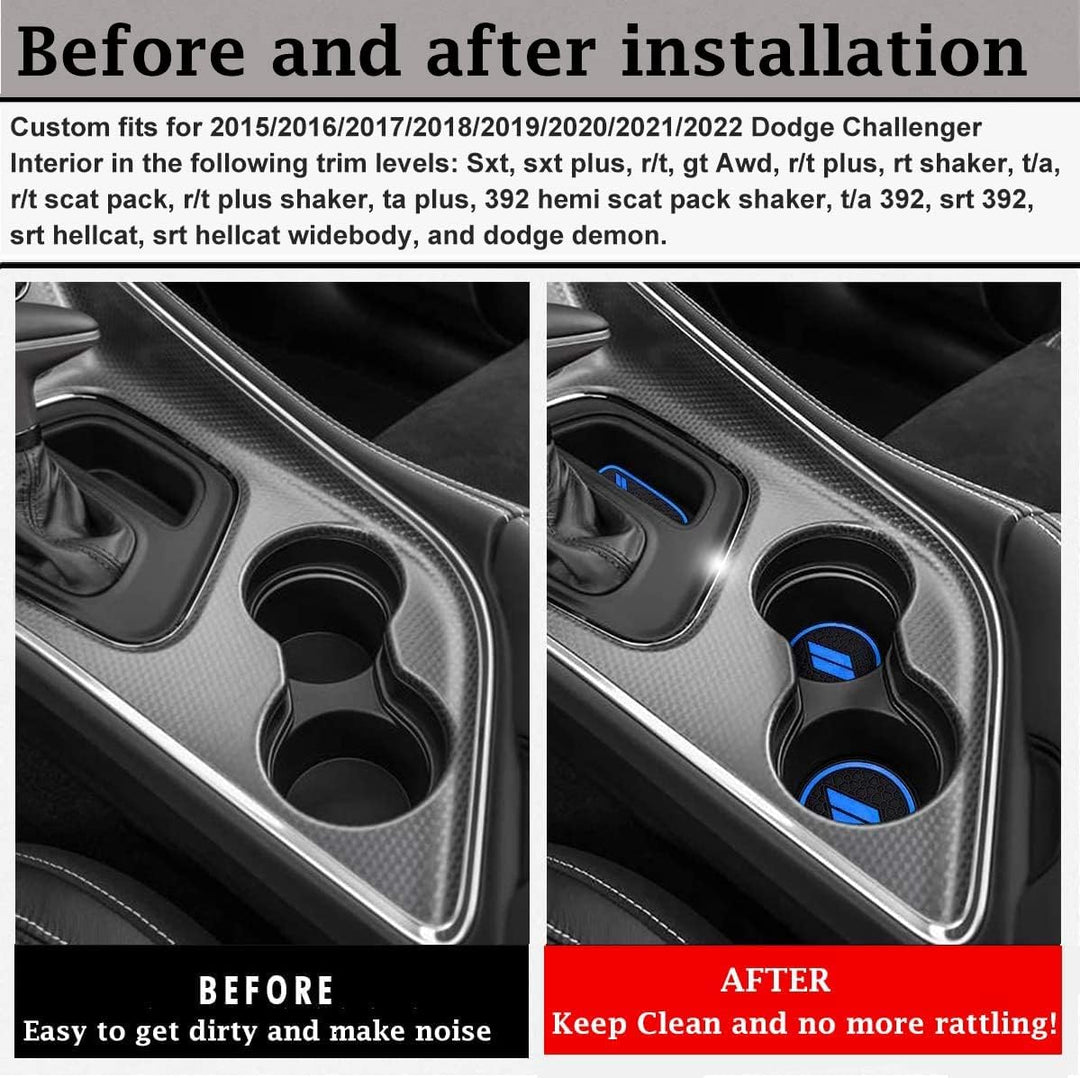 Auprite Rutschfeste Anti-Staub-Matten für Dodge Challenger 2015 2016 2017 2018 2019 2020 2021, massg