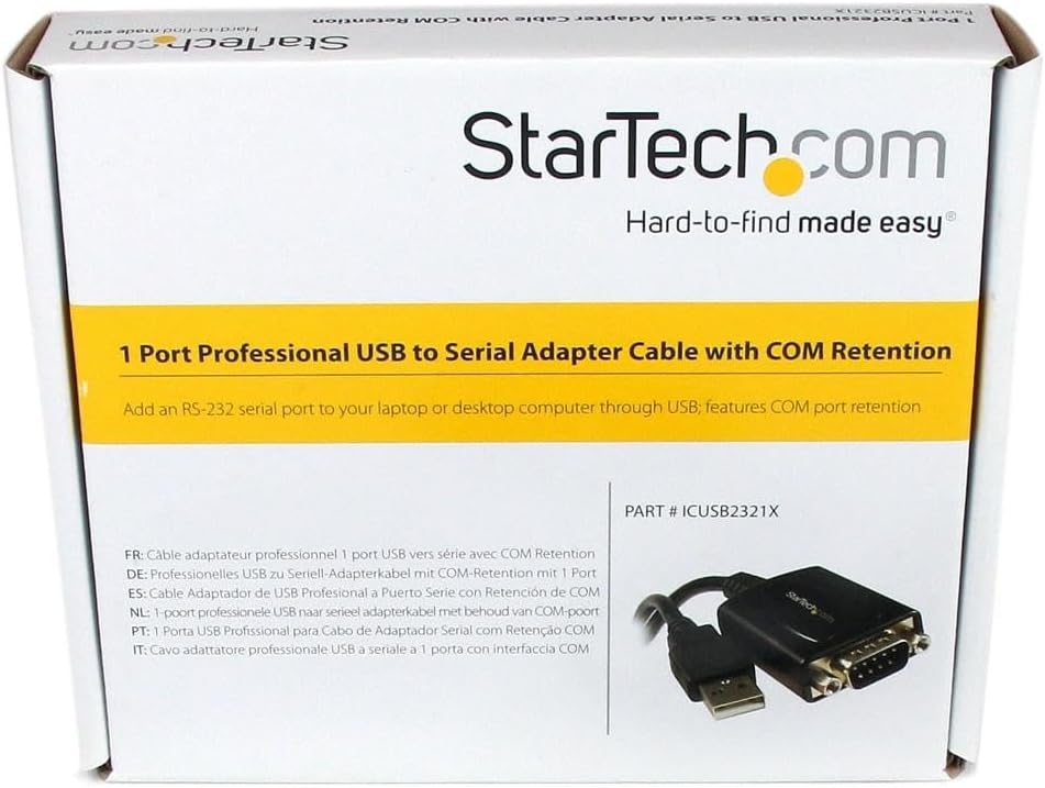 StarTech.com USB 2.0 auf Seriell Adapter - USB zu RS232 / DB9 Schnittstellen Konverter (COM) - Steck