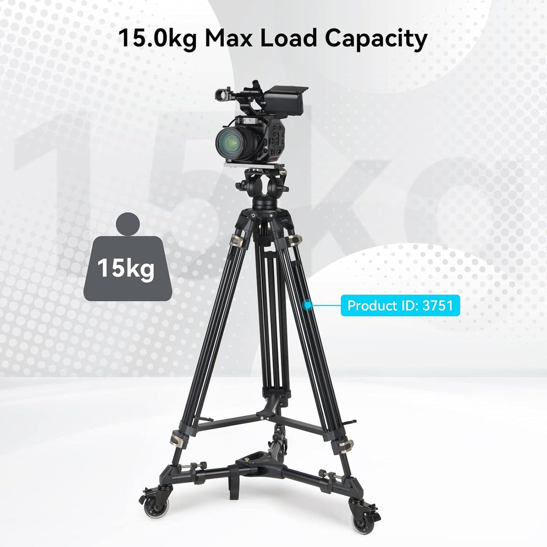SMALLRIG Universal Fotografie Stativ Wagen, strapazierfähig mit verstellbaren Beinhalterungen und Tr