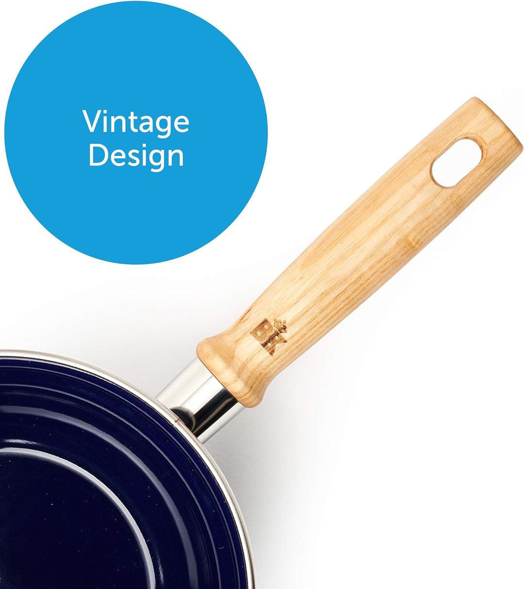 BK Indigo Holländisches Erbe Emaillierter Kochtopf mit Deckel mit PFAS-Freier Keramik-Antihaftbeschi