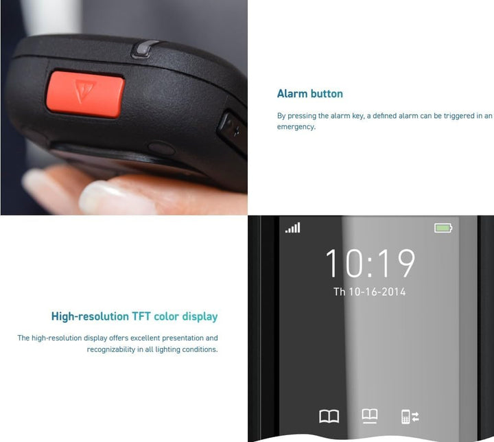 Snom M70 IP DECT Robustes Mobilteil EU / USA, VoIP, SIP, Bluetooth, HD, Alarmschlüssel, Vibration, P