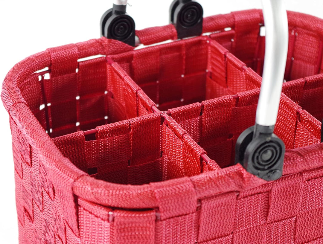 Kobolo Flaschenträger Flaschenkorb -Nylongeflecht- für 6 Flaschen - rot