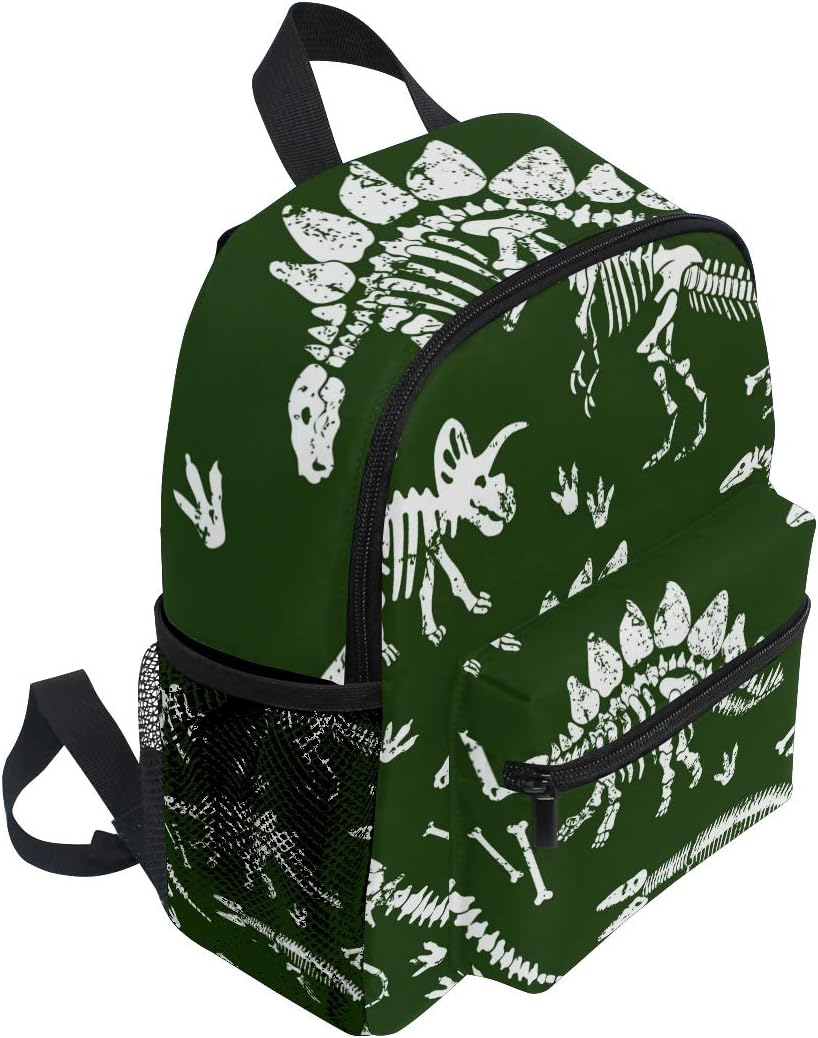 Kinderrucksack T-Rex Dinosaurier Skelett Grün Kindergarten Vorschule Tasche für Kleinkind Mädchen Ju