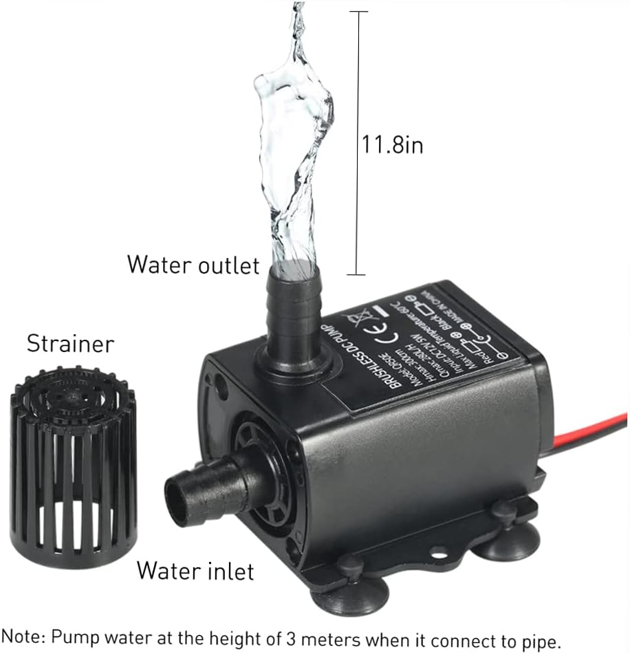 Matybobe Ultra-leise Mini USB DC5V 4,8 Watt 300L / H Aufzug 300 cm Brushless Wasserpumpe Wasserdicht