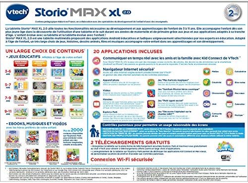 VTech – Tablet Storio Max XL 2 blau – 7 Zoll Kinder-Tablet 1% Lernfunktion – französische Version Ei