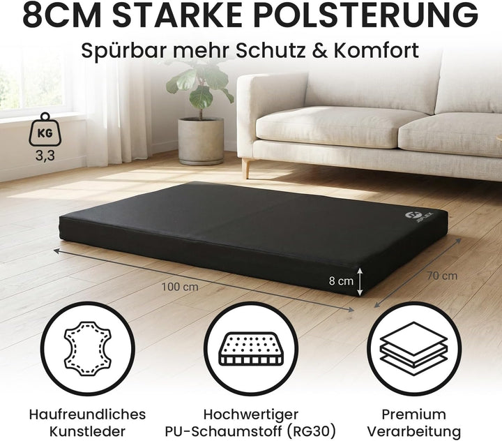Jeflex - Weichbodenmatte & Turnmatte 100 x 70 x 8 cm MADE IN GERMANY/Gymnastikmatte tragbar/platzspa