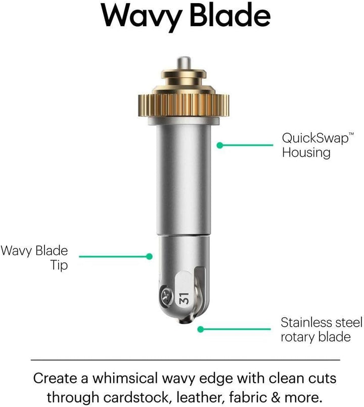 Cricut Wellenklinge Gehäuse Wavy Blade 20mm L, 08mm H + QuickSwap Housing for Maker Machines, Multic