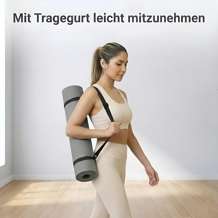 diMio Komfort-Gymnastikmatte Yogamatte in 185x60x1cm, 185x60x1.5cm, 185x90x1.5cm, 200x100x2 mit Trag
