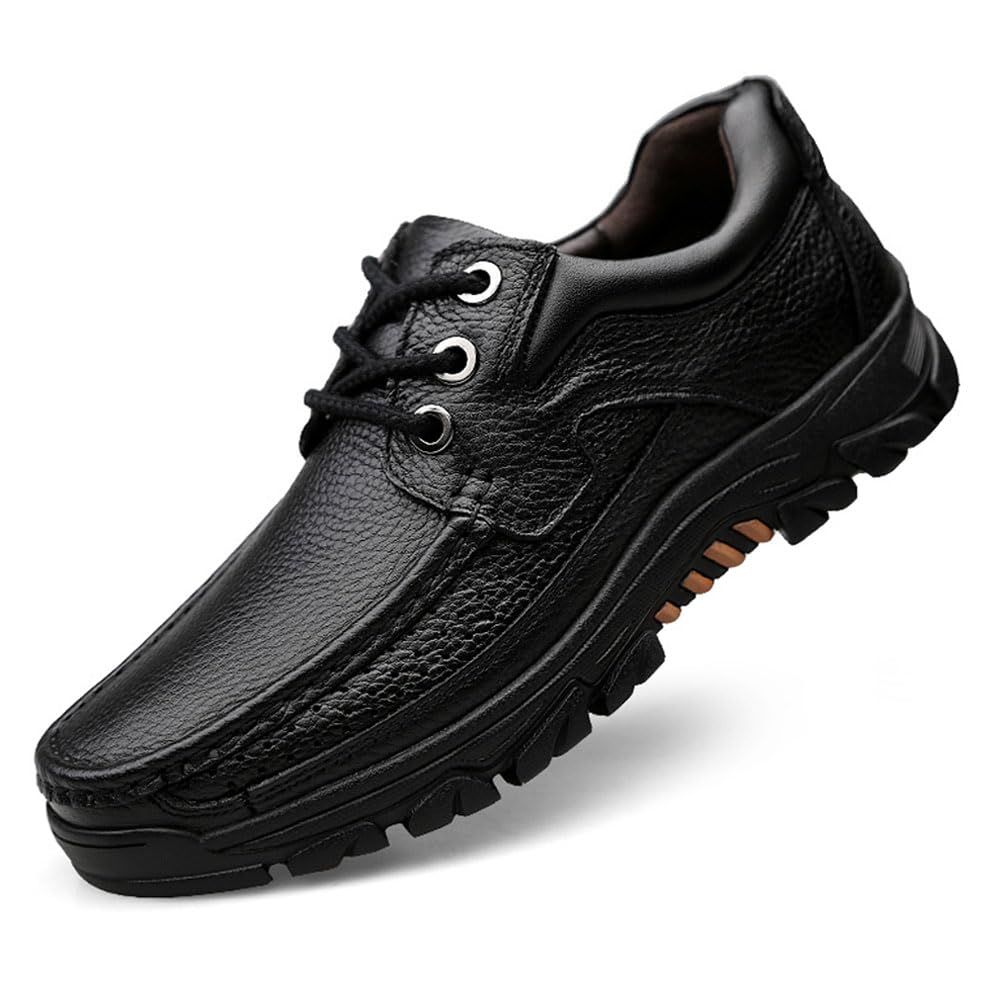 WNUKATO Herren Freizeitschuhe Business Casual Lederschuhe Bequeme Herrenschuhe 9088 39 EU Schwarz 3,