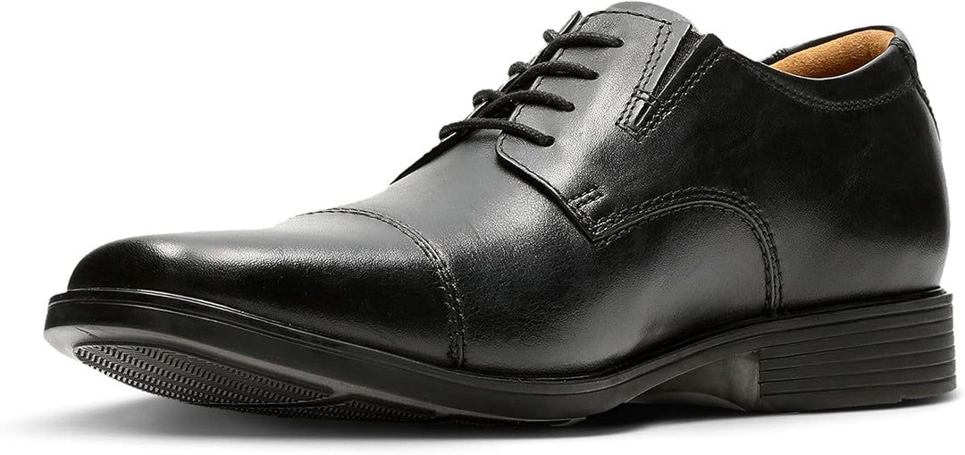 Clarks Herren Tilden Cap Derbys 40 EU Black Leather Schwarz, 40 EU Black Leather Schwarz