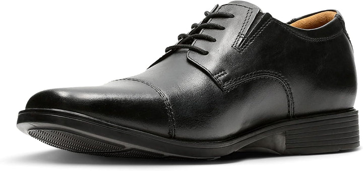 Clarks Herren Tilden Cap Derbys 40 EU Black Leather Schwarz, 40 EU Black Leather Schwarz