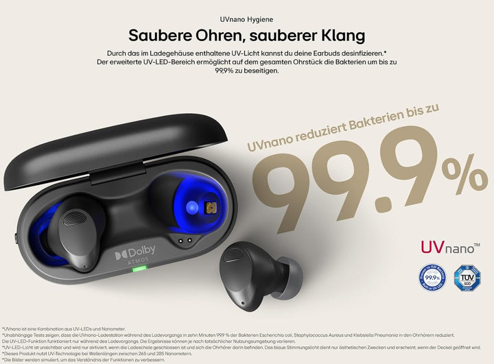 LG Tone Free T90S In-Ear Bluetooth Kopfhörer mit Dolby Atmos-Sound, Meridian-Technologie, ANC (Activ
