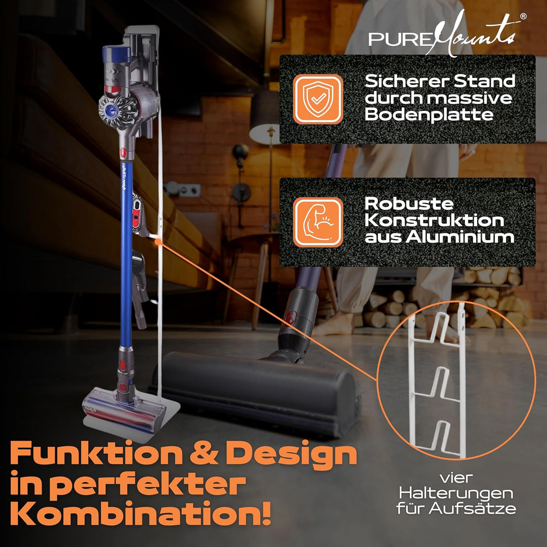 PureMounts Staubsauger Ständer Halterung universal kompatibel mit Dyson V15, V12, V11, V10, V8, V7,