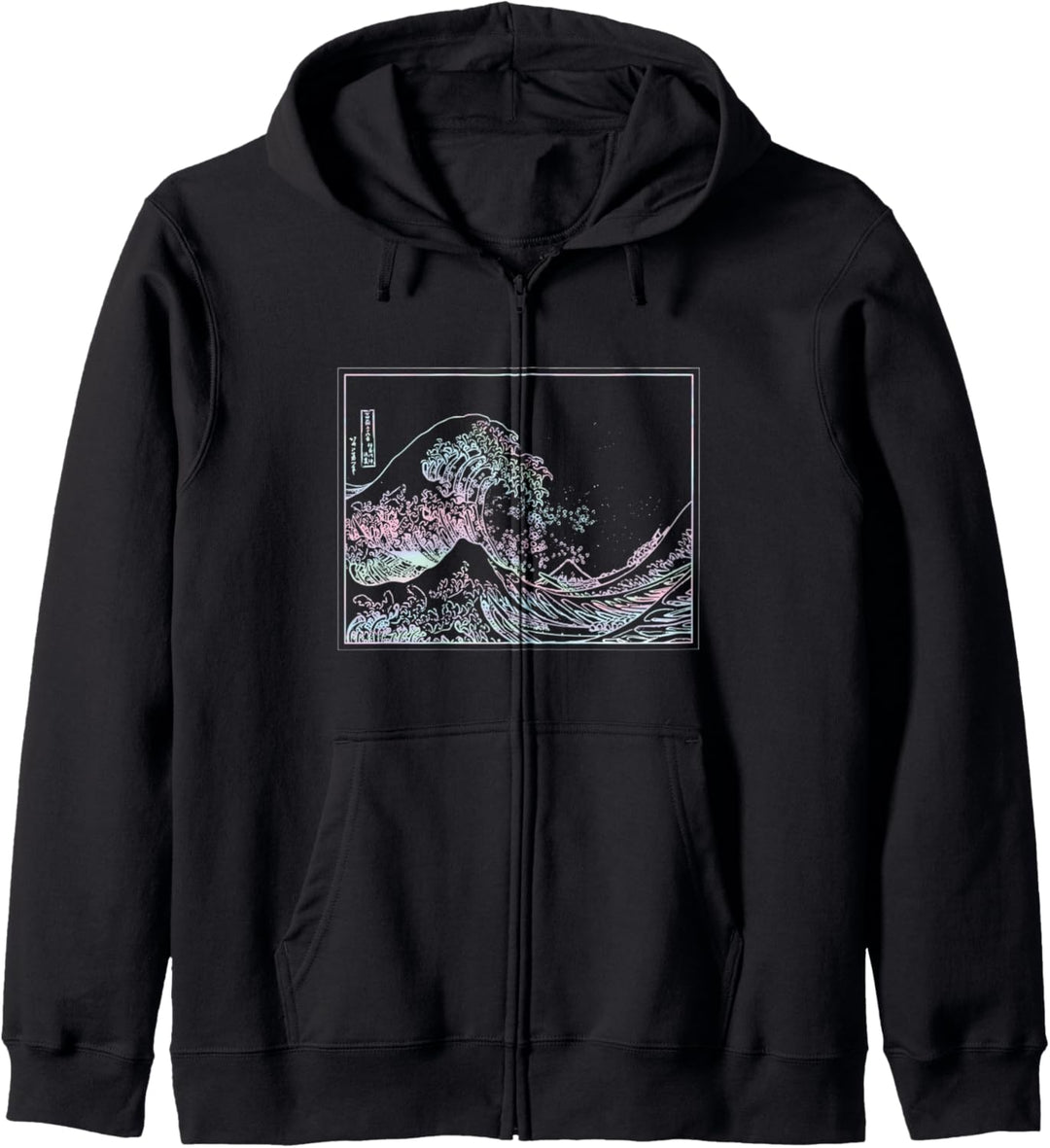 Vaporwave Ästhetik Pastell Rosa Grosse Welle Kawaii Japanisch Kapuzenjacke