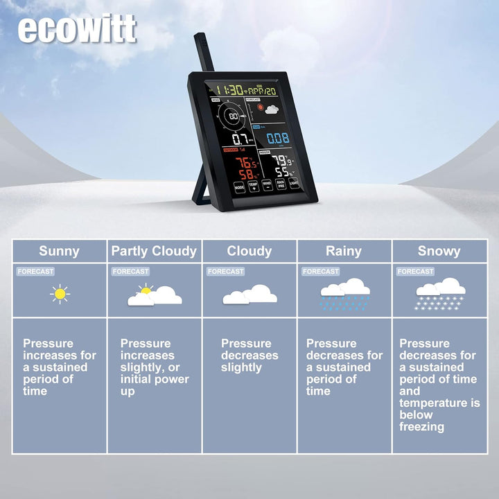 ECOWITT Wetterstation WN1980, 5 in 1 Wireless Outdoor Wetterstation Sensor WN67 (nicht Solarbetriebe