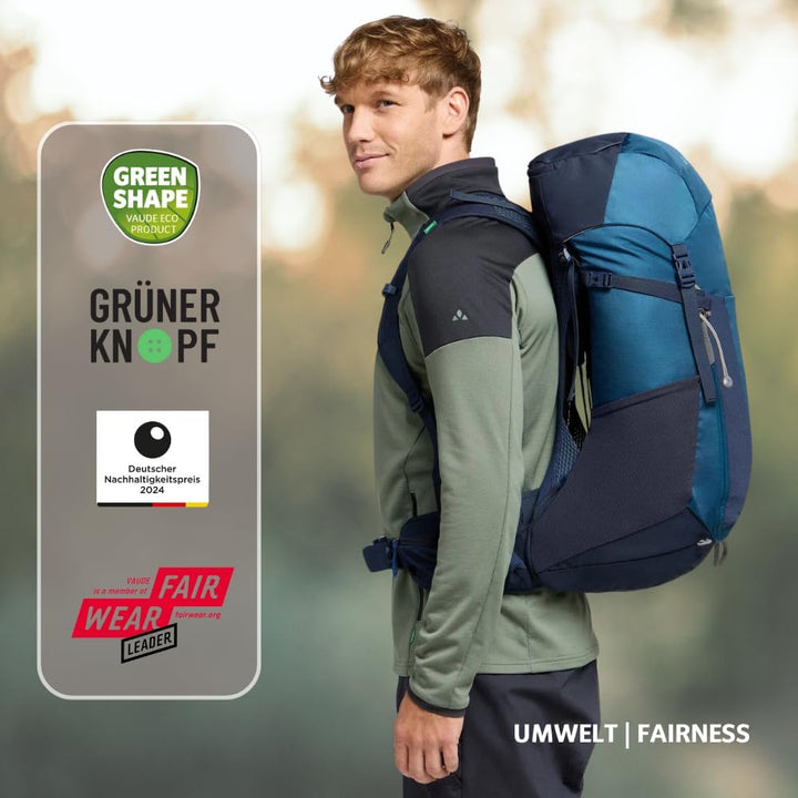 VAUDE Wanderrucksack für Damen & Herren 42 Liter, Aeroflex 3D Belüftung & ErgoShape-Schultergurte, R