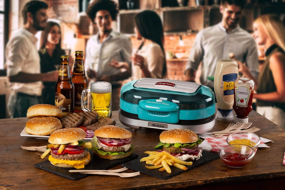 Ariete 205 Hamburger Maker Party Time, Burgermaschine, 1200 W, doppelte Antihaftplatten, 2 Fächer, l