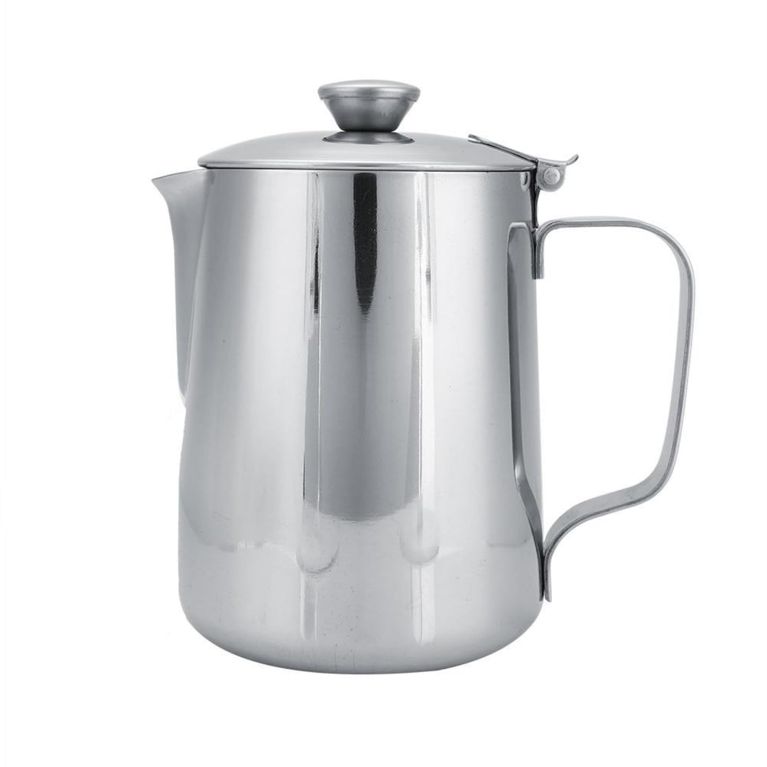 Edelstahl Milchaufschäumer Krug Professioneller Milchaufschäumer Krug mit Deckel für Cappuccino Espr