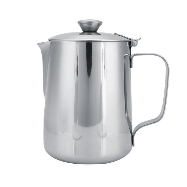 Edelstahl Milchaufschäumer Krug Professioneller Milchaufschäumer Krug mit Deckel für Cappuccino Espr
