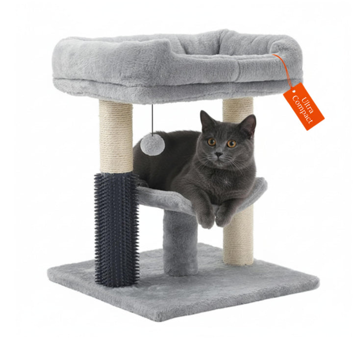 Kleiner Kratzbaum kompakt 49 cm – Katzenkratzbaum klein für Jede Wohnung | Katzenkratzbaum mit Sisal