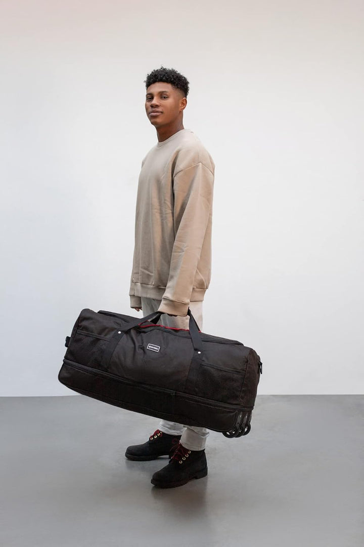 New Rebels® Rollbarer Rollable Trolley - Grosse Wochenendtasche/Sporttasche - 80x40x36cm - Reisetasc