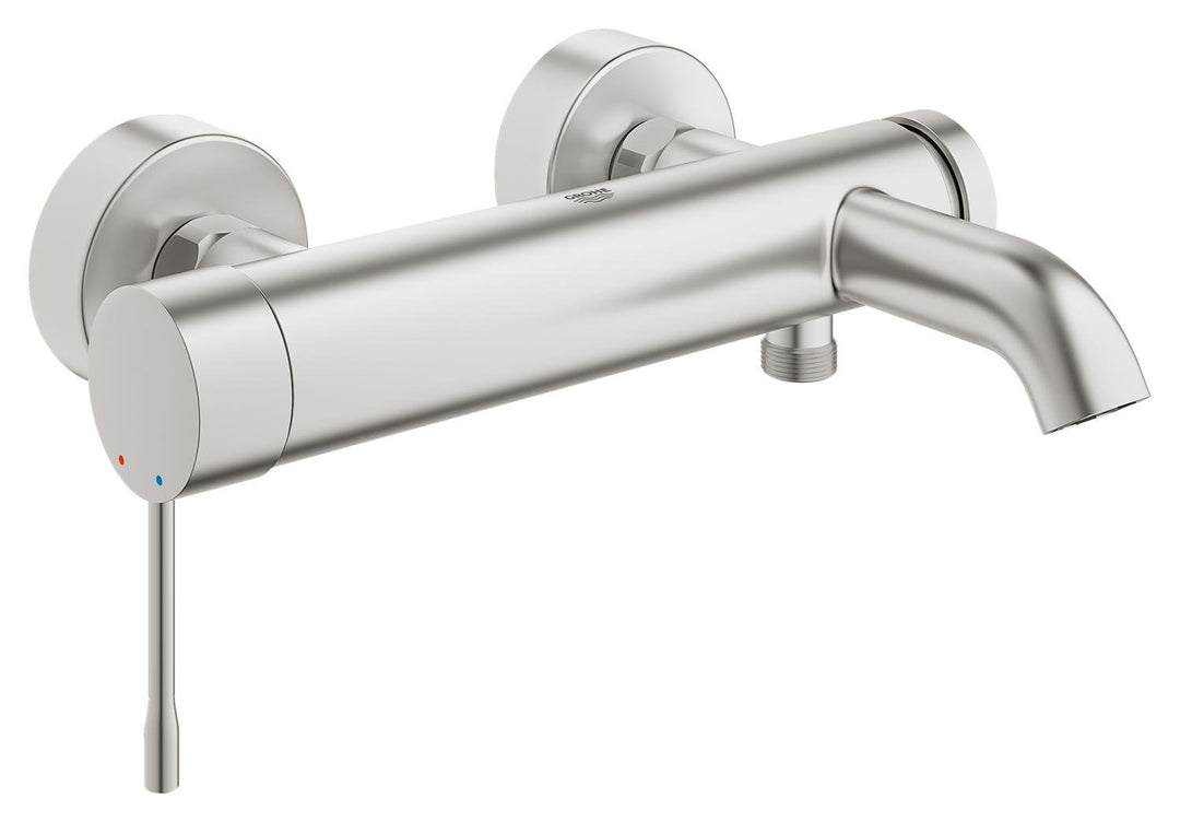 Grohe Einhand-Wannenbatterie, DN 15 Wandmontage, 33624DC1 Edelstahl, Edelstahl