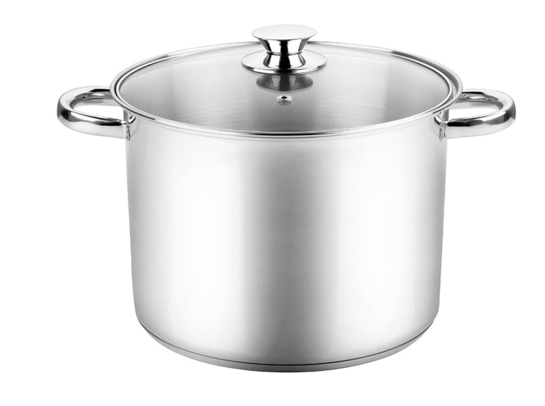 VIER Gerader Kochtopf, 20 x 20 cm, Premium-Edelstahl 18/10, Fassungsvermögen 6,3 l, Diffusorboden fü
