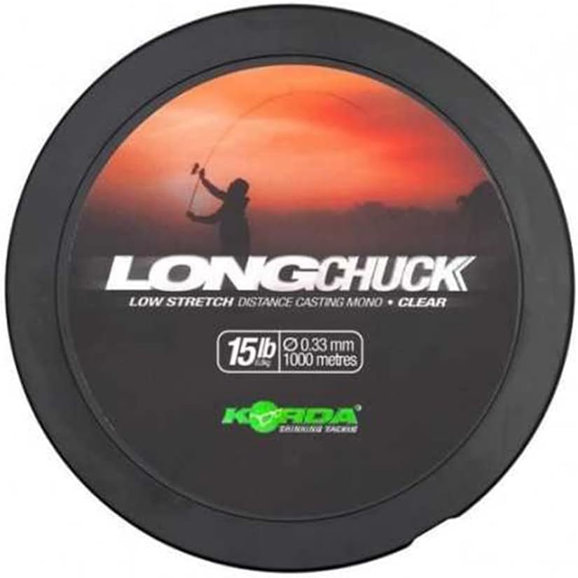 Korda LongChuck Mono-Spulen, geringe Dehnungsdistanz, 1000 m, transparent