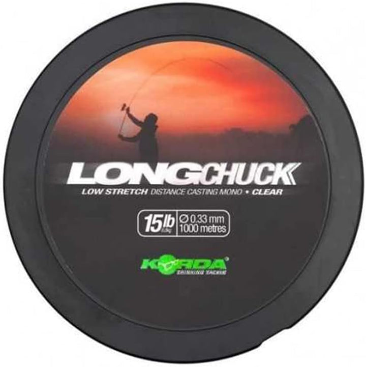 Korda LongChuck Mono-Spulen, geringe Dehnungsdistanz, 1000 m, transparent