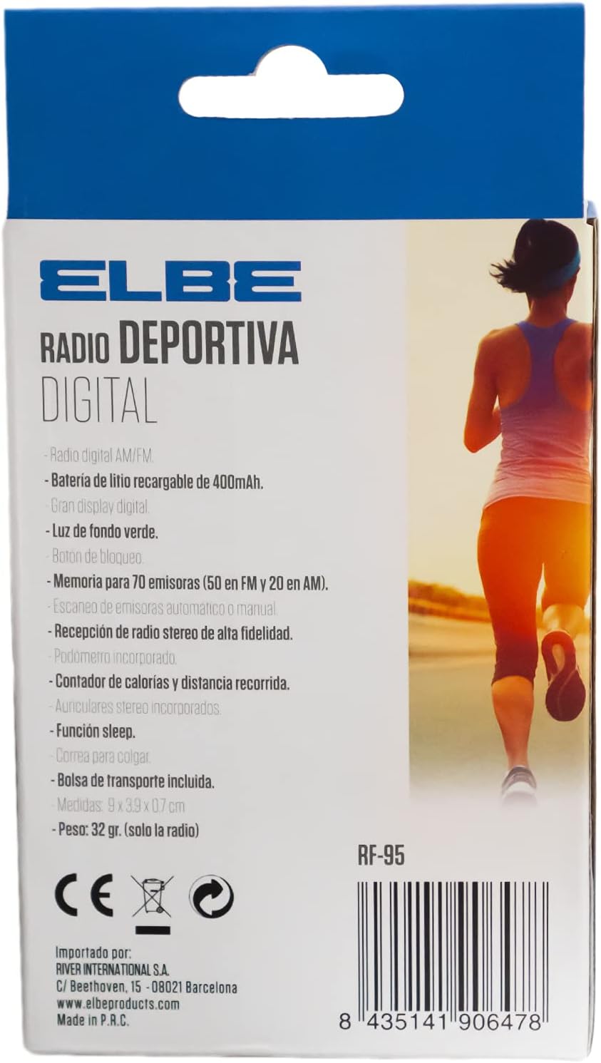 ELBE RF95 AM-FM Digitalradio, sportlich, Schwarz