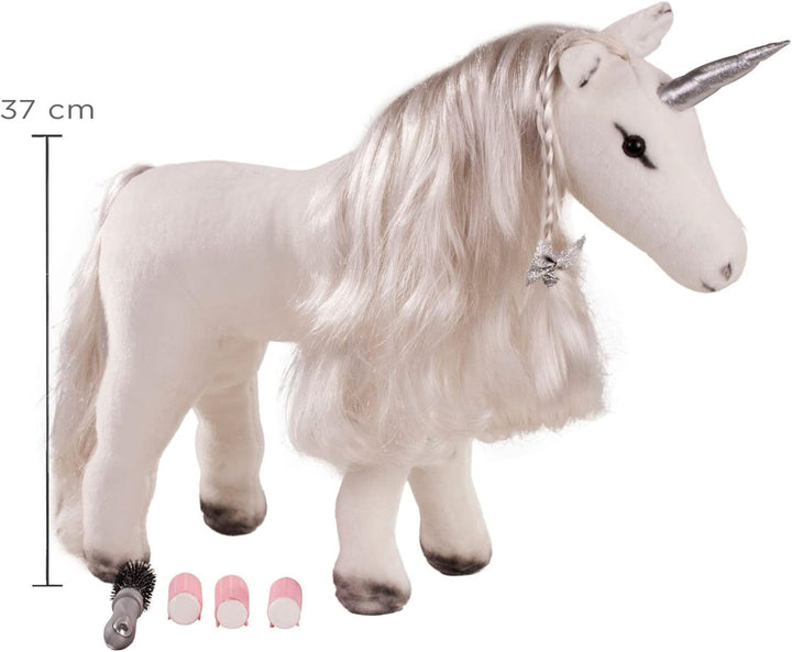 Götz 3402631 Achat Einhorn Puppe zum Kämmen - Kämmpferd - Stockmass von ca. 37 cm und Einer Höhe von