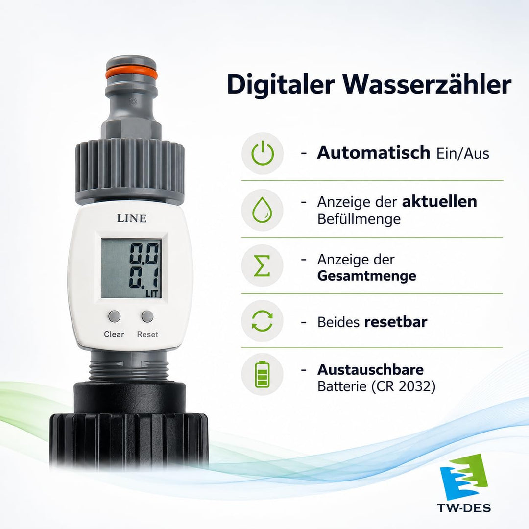 TW-DES Befüllset "COMPLETE" mit Befüllfilter, Adapter, Schlauch für Wohnmobil, Caravan, Wohnwagen, B
