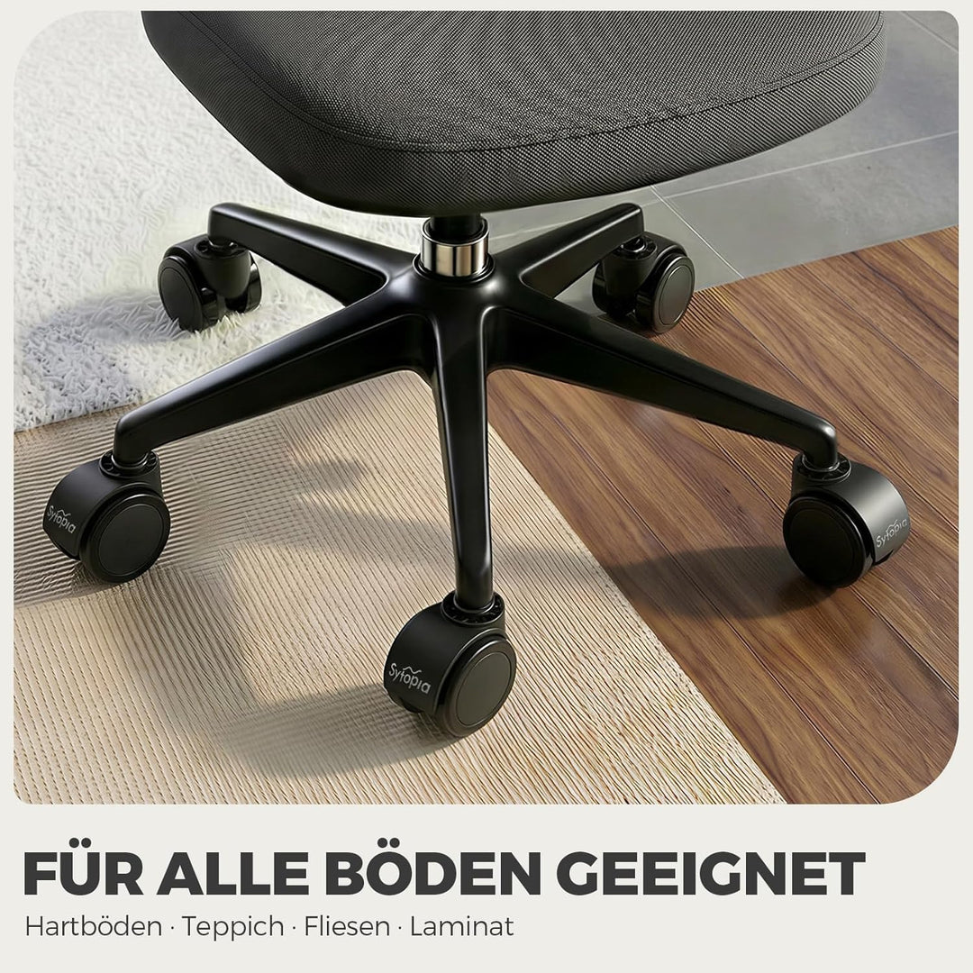 Sytopia Bürostuhl Rollen, 11mm x 22 mm Stift, 5er Set Rollen für Bürostühle, Leises, Sanftes Gleiten