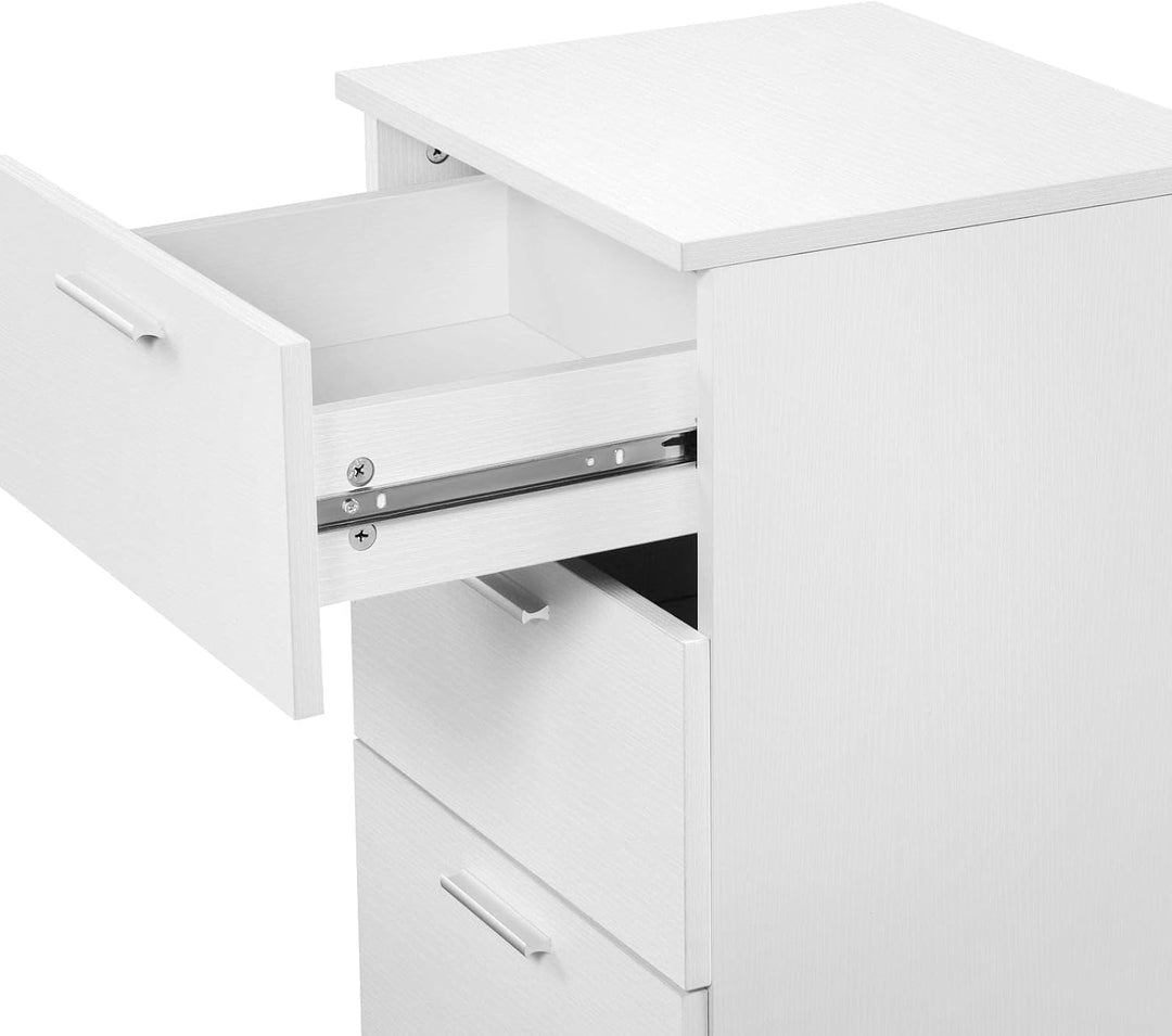 Yaheetech 2 x Nachtschrank Nachttisch Boxspringbett Nachtkommode mit 3 Schubladen 60cm hoch Beistell