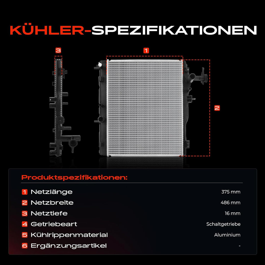 Frankberg Kühler Wasserkühler Motorkühler Automatikgetriebe Kompatibel mit Mirage/Space Star Schrägh