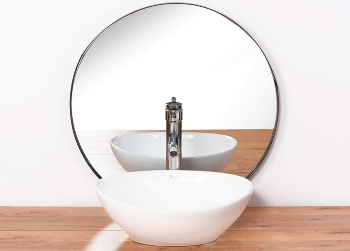 VBChome Waschbecken 40 x 33 klein Keramik Oval Waschtisch Handwaschbecken AUFSATZWASCHBECKEN WASCHSC