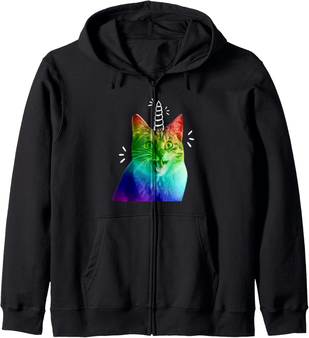 Trippy Psychedelic Unicorn Katze Design lustiges Geschenk Kapuzenjacke