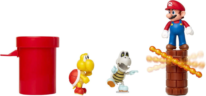 Jakks Pacific Dungeon Diorama Set, 6 cm Super Mario - Set de Figuras Mundo Dungeon Bunt, Verlies – S