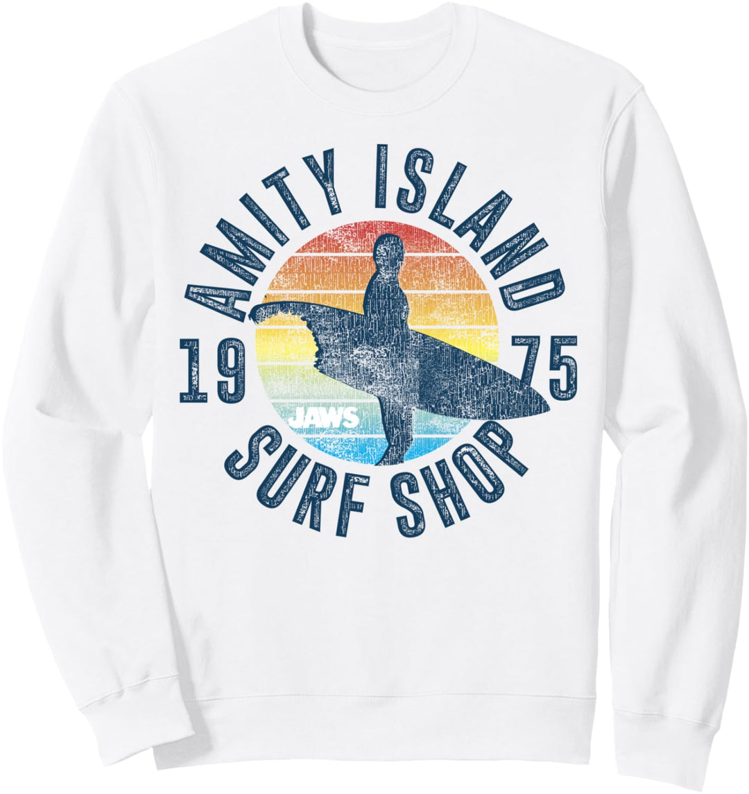 Jaws Amity Island Surf Shop 1975 Retro Logo Sweatshirt