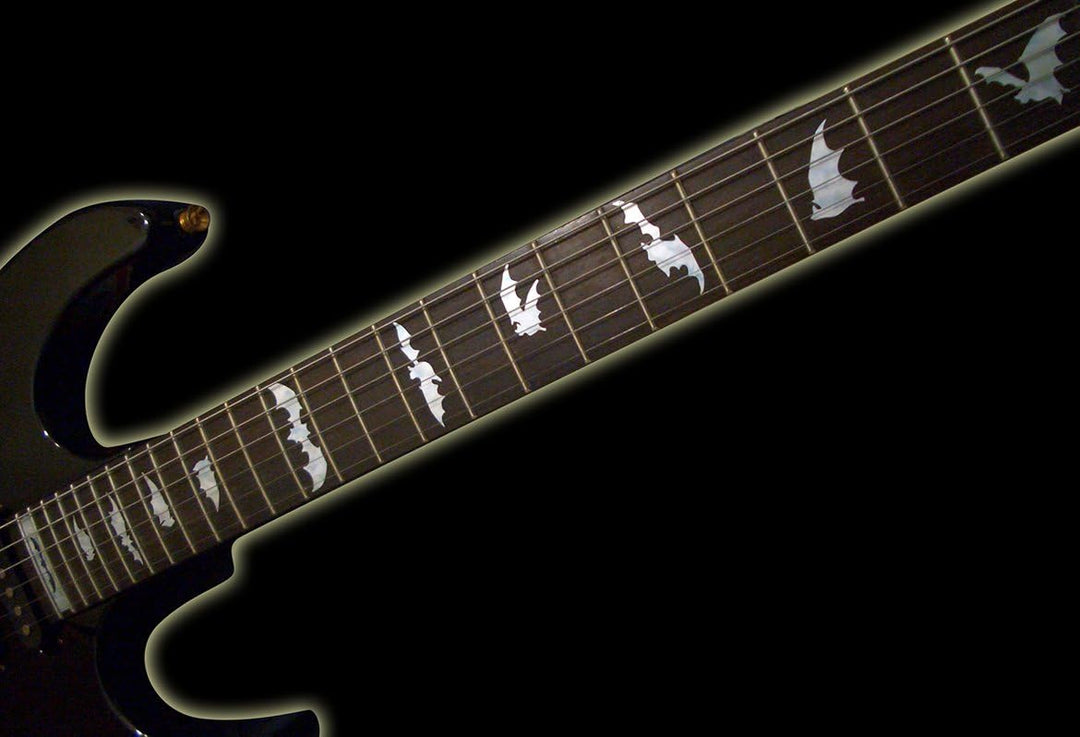 Griffbrett Marker Inlay Aufkleber Decals für Gitarre &amp; Bass – Bat Wing – Weiss Perle Weisse Perle, W