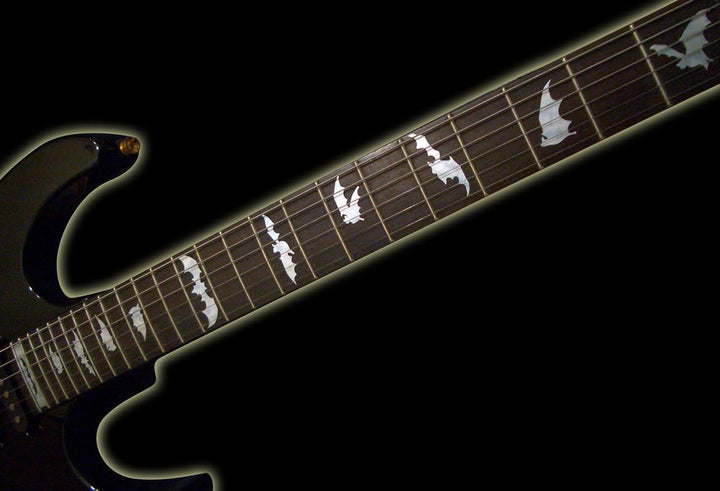 Griffbrett Marker Inlay Aufkleber Decals für Gitarre &amp; Bass – Bat Wing – Weiss Perle Weisse Perle, W
