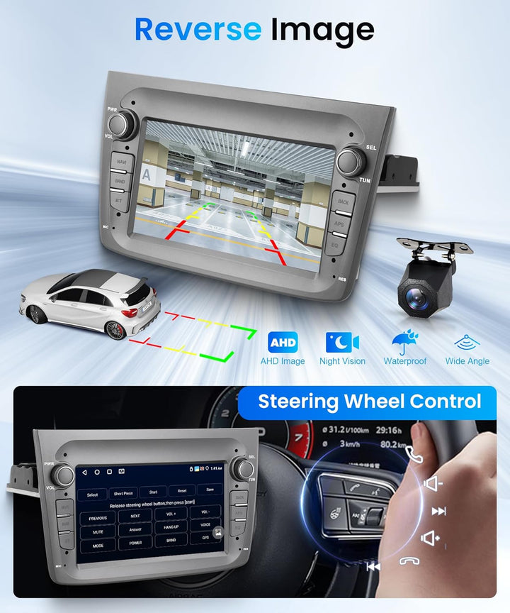 4G+64G Rimoody Android Autoradio für Alfa Romeo MITO 2008-2016 7 Zoll Wireless Carplay Mito Stereo A