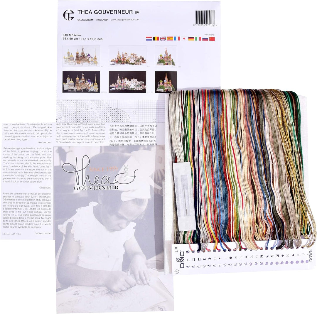 Thea Gouverneur - Kreuzstich-Set - Moskau Russand - Leinen - 36 Count - Für Erwachsene - 510 2 x 21