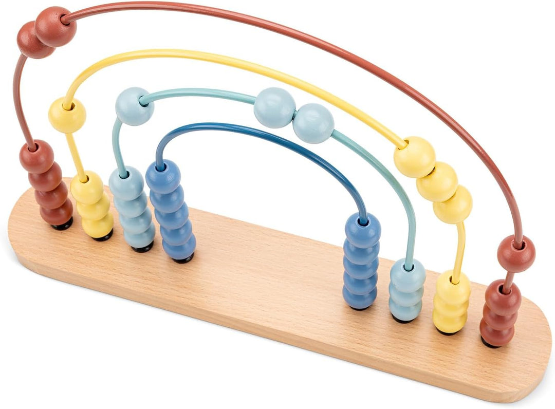 Woet® Holz Abakus Kinder, Regenbogen Zählrahmen, Montessori Rechnen Lernen, Vorschule Zahlenverständ