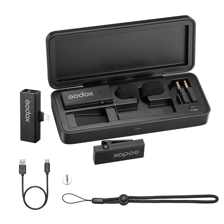 GODOX MoveLink Mini LT Kit2 kabelloses Mikrofon für iPhone, 100 m Reichweite, Geräuschunterdrückung,