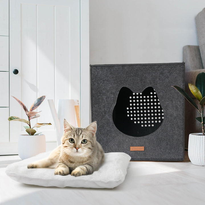 LuckySign Katzenhaus Indoor Katzenhöhle Kallax Regal Katzenkorb zum Schlafen Kallax Einsatz für Katz